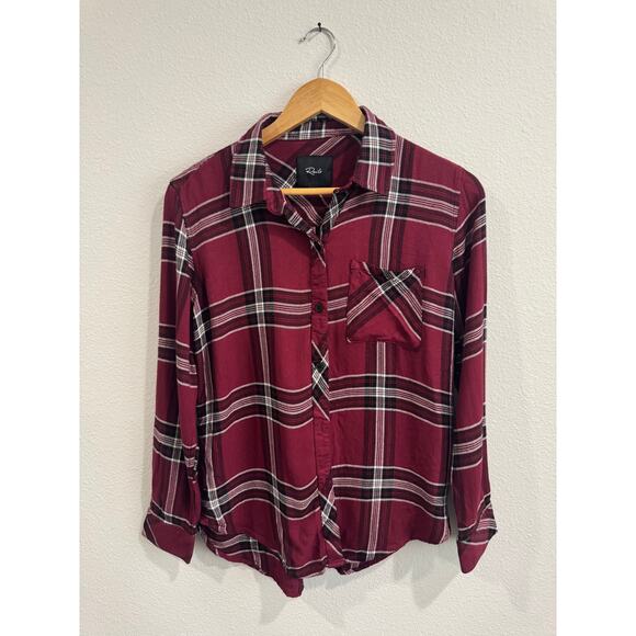Rails Tops - Rails maroon/black/white plaid button up